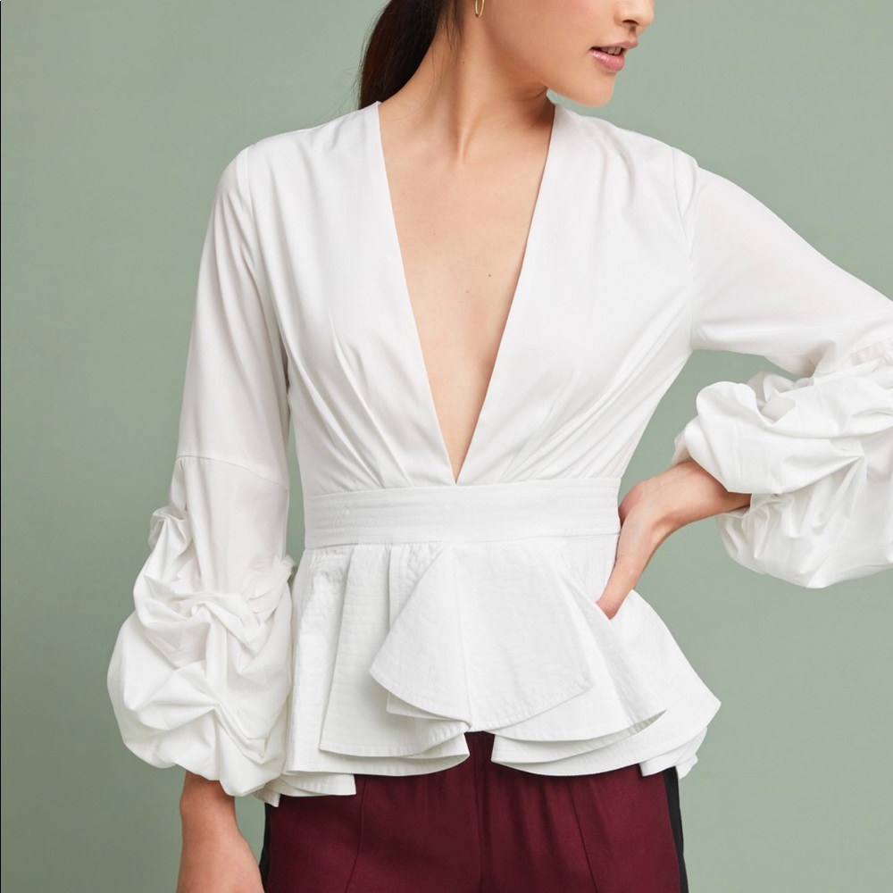 Anthropologie Magnolia Peplum Top